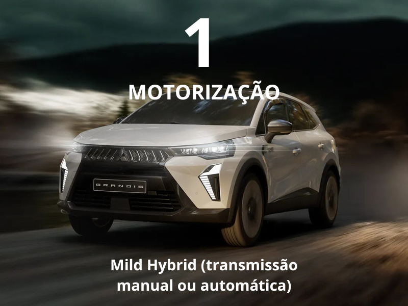 A motorização mild hybrid garante uma aceleração suave e responsiva, menor consumo de combustível e emissões reduzidas.